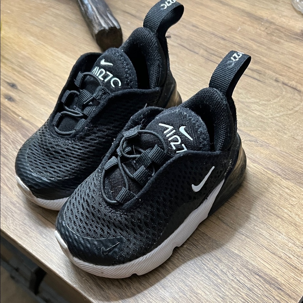 Nike Kids Black and White Mesh Sneakers